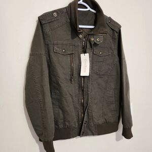 Chouyatou Jacket Women Size Medium Olive Green Color